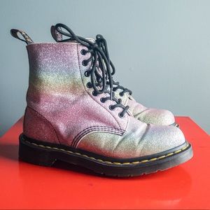 Dr. Martens womens size 8 rainbow glitter pascal boots